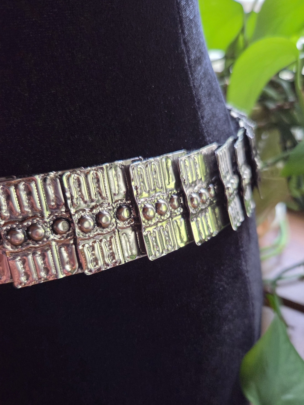 RARE! Vintage 1980's Harwill Metal Belt Stretch Size S/M - Picture 3 of 4